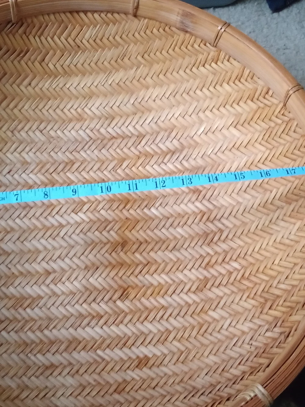 Handwoven Bamboo Serving Basket - Natural Tan